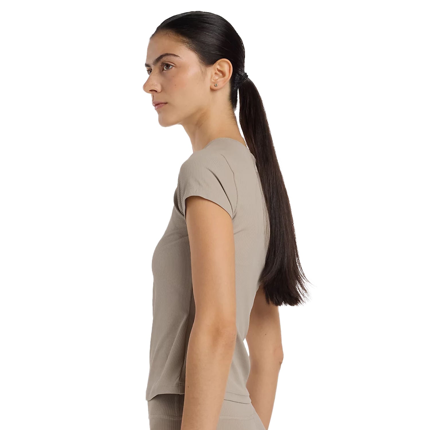 NYC MAR RIBBED FITTED TE | BEIGE-ADS