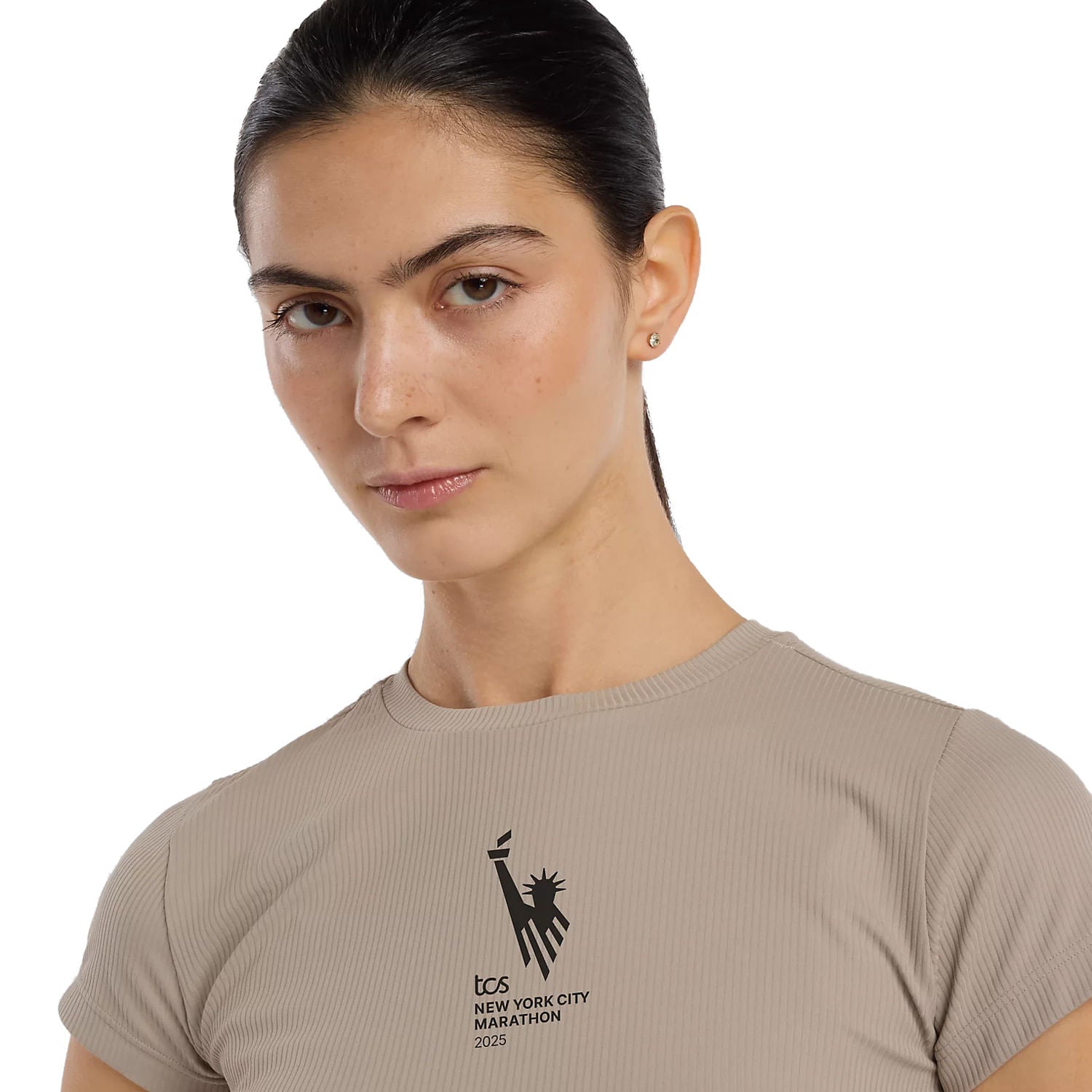 NYC MAR RIBBED FITTED TE | BEIGE-ADS