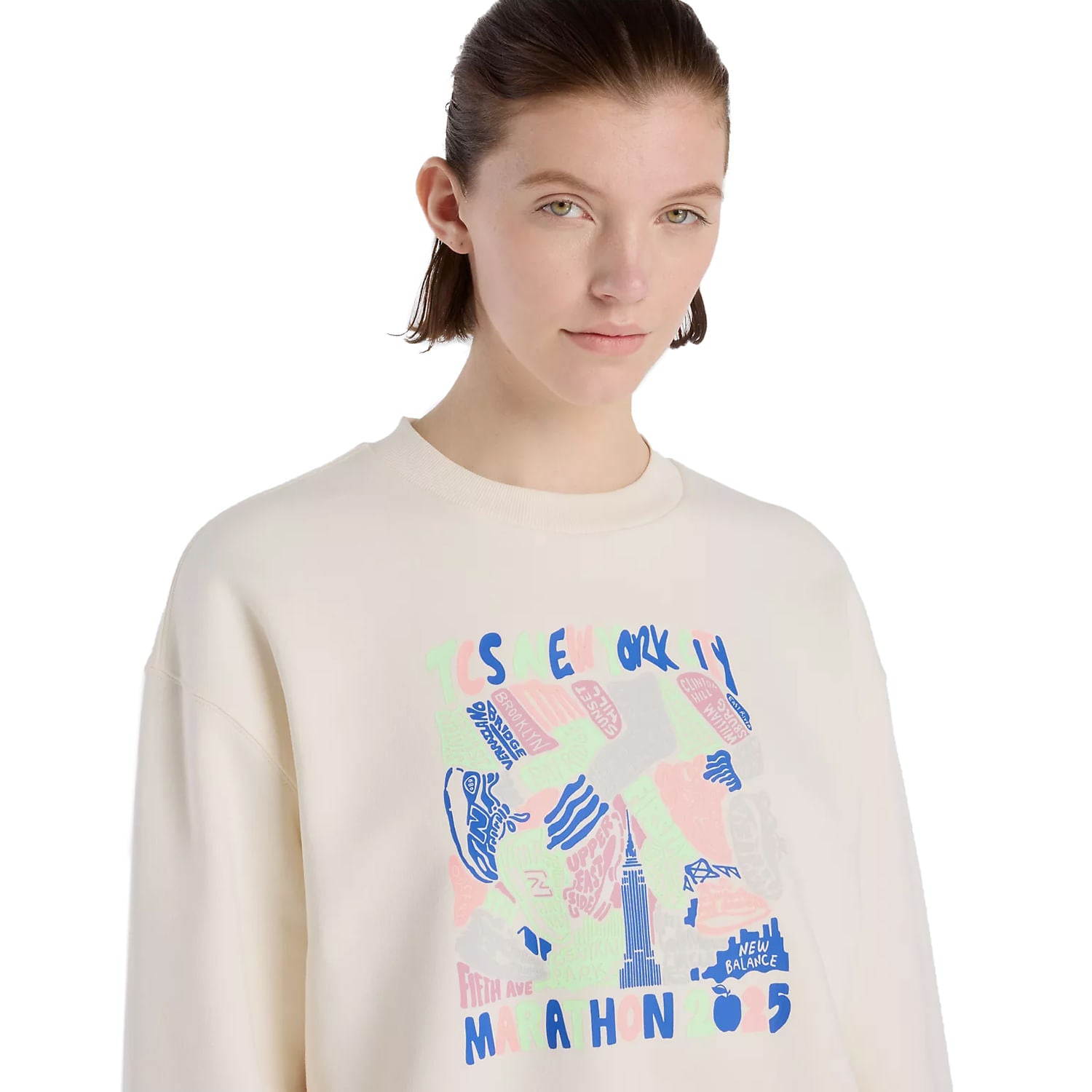 NYC MAR FLEECE CREW | WHITE-PEF