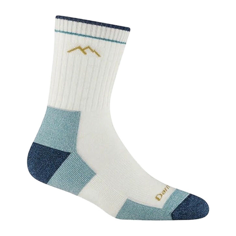 Darn Tough Vermont Womens L Hiker Micro Crew Socks in White Color