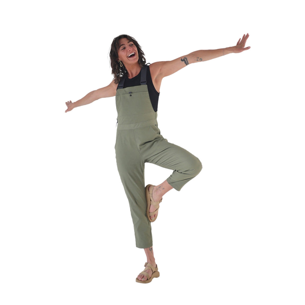 All Over Womens Lookout Overall Pants in Green Color