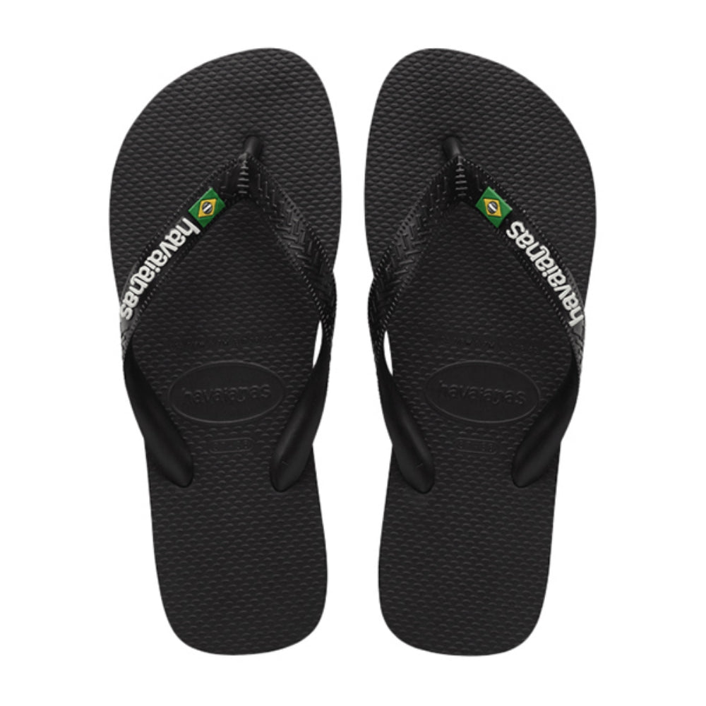 Havaianas Kids Barzil Logo Flip-Flops in Black Color
