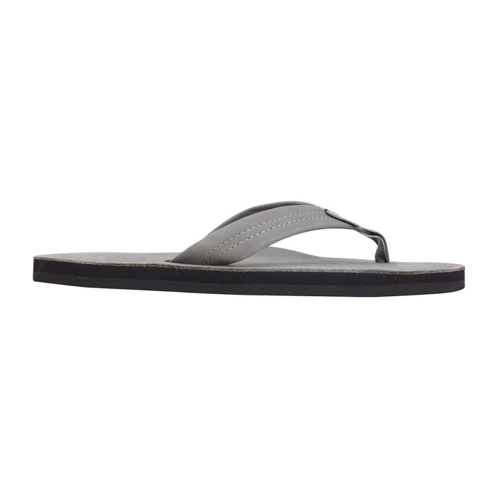 Rainbow Mens Premier/Classic Leather Flip-Flops in Grey Color