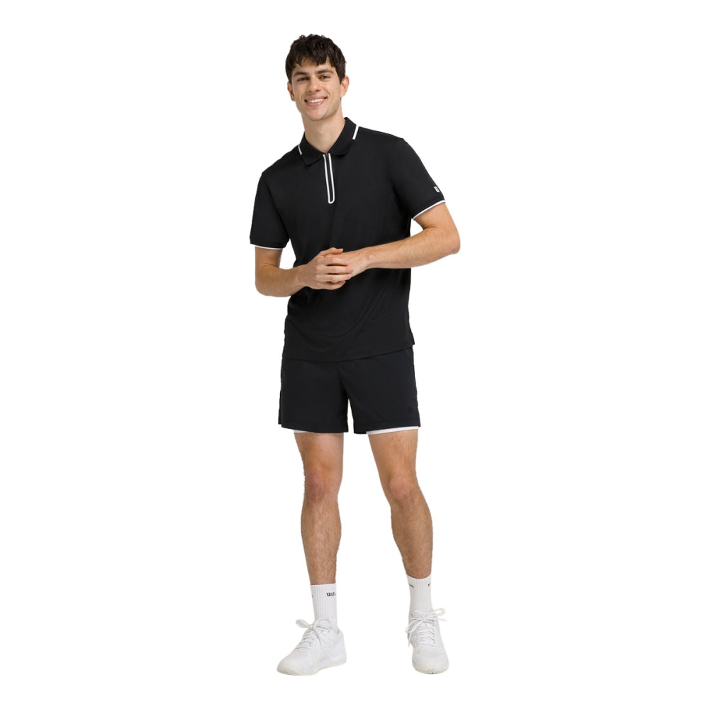 Wilson Mens Tennis Volley Short 6 Shorts in Black Color