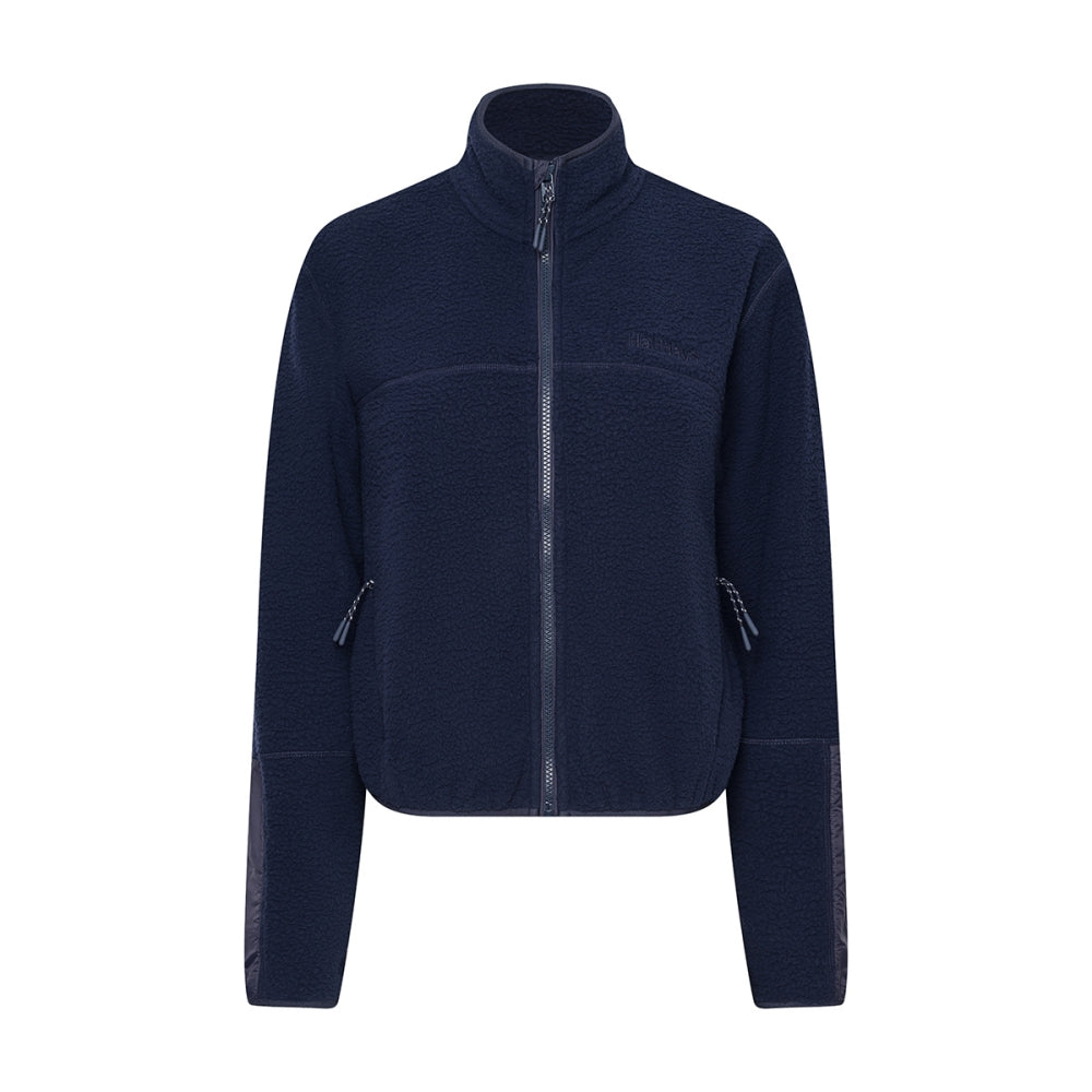 Halfdays Womens Chapelle Jacket Fleece Midlayer in Blue Color