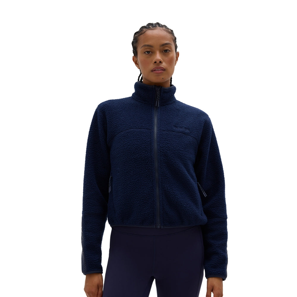 Halfdays Womens Chapelle Jacket Fleece Midlayer in Blue Color