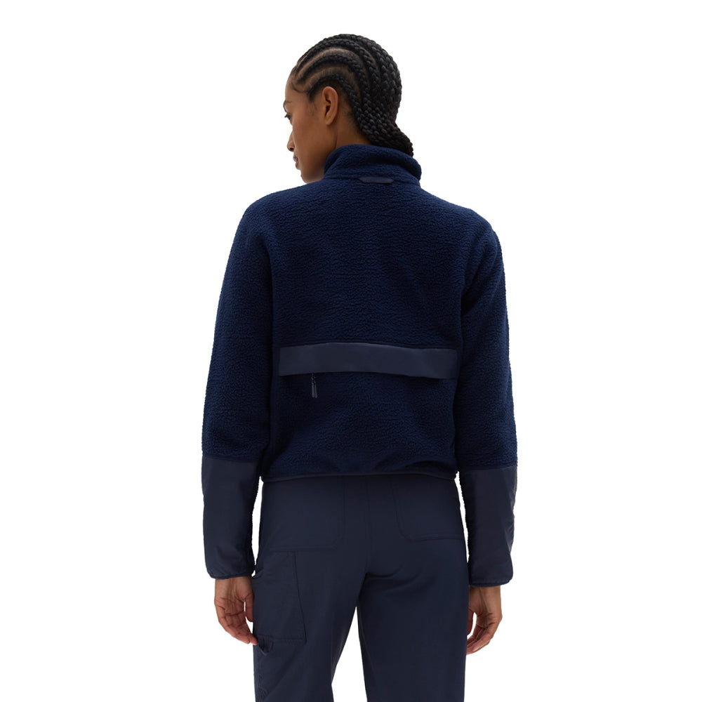 Halfdays Womens Chapelle Jacket Fleece Midlayer in Blue Color