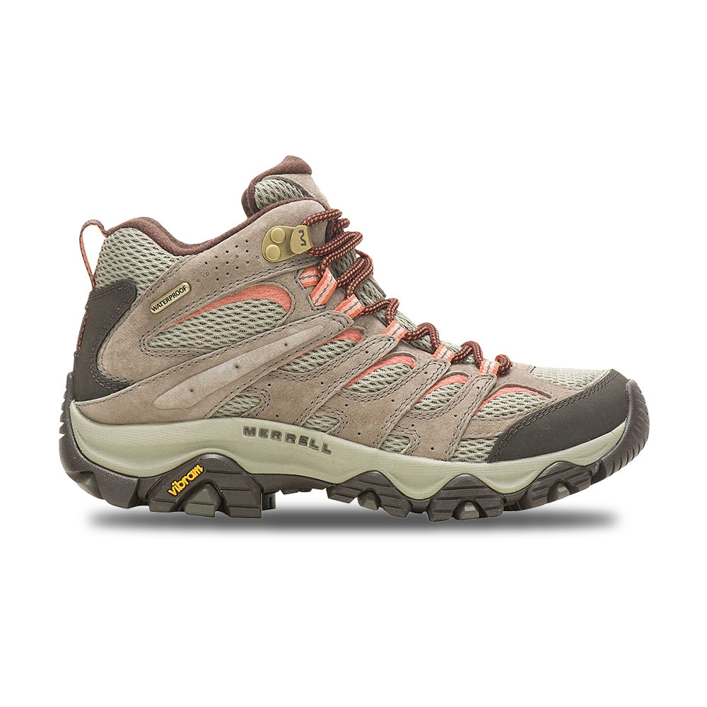 Merrell Womens Moab 3 Mid Wp Boots in Brown Color