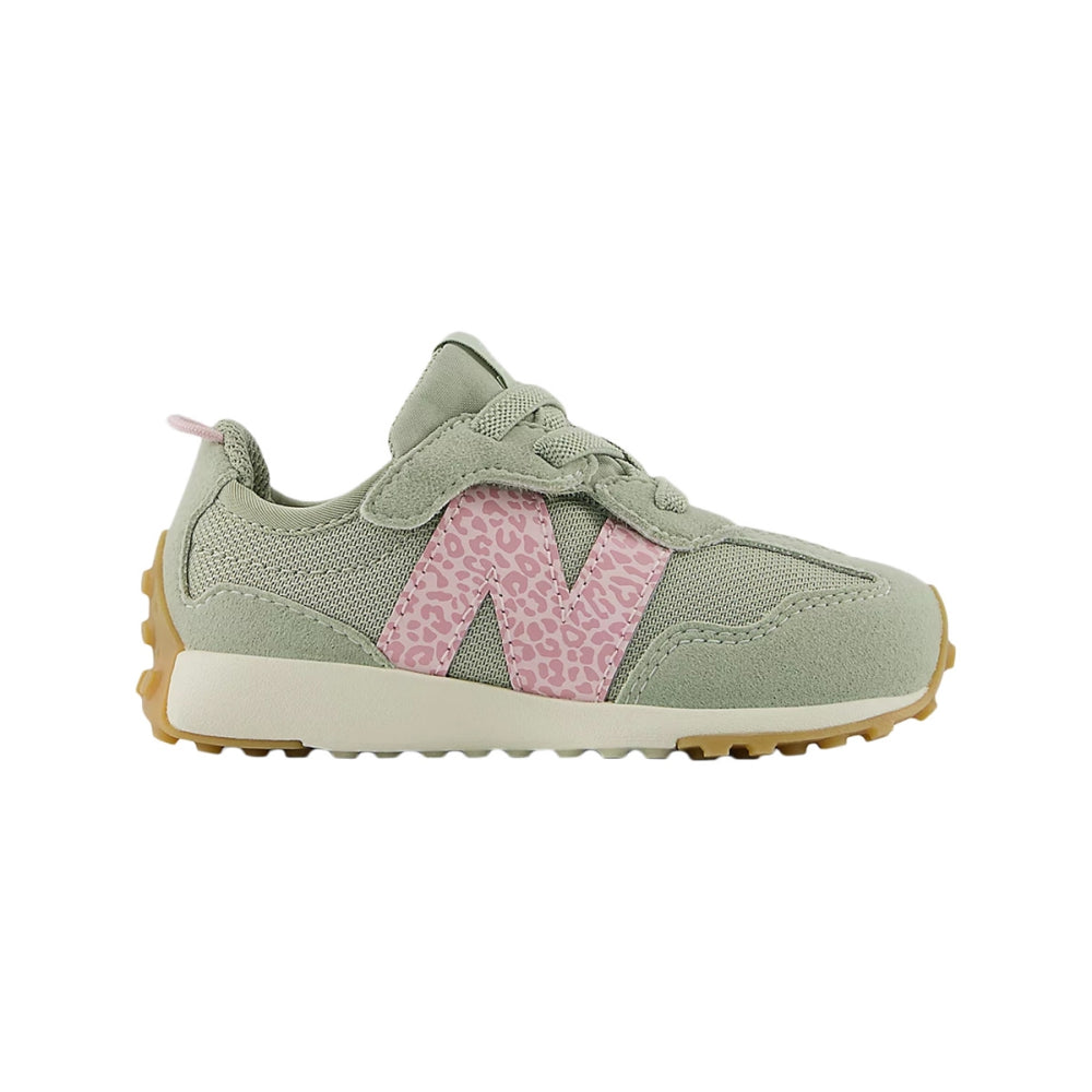New Balance Baby 327 New-B Hook & Loop Sneakers in Pink Color