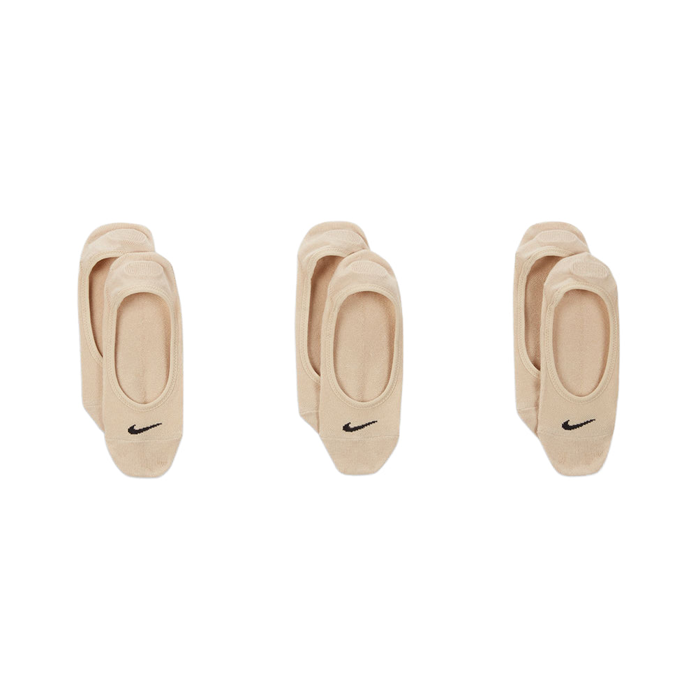 Nike Womens 3Pk L.Weight Footie Socks in Khaki Color