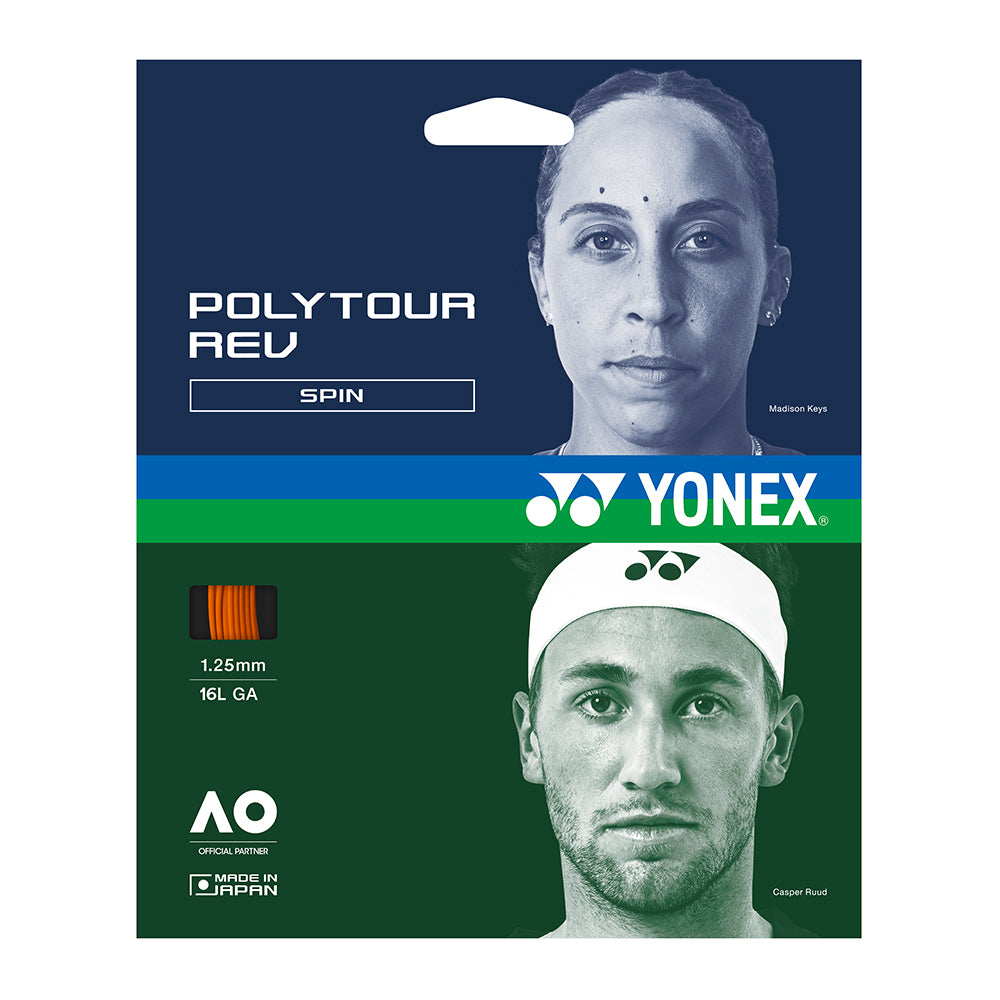 Yonex Polytour Rev 125 Tennis Strings in Orange Color