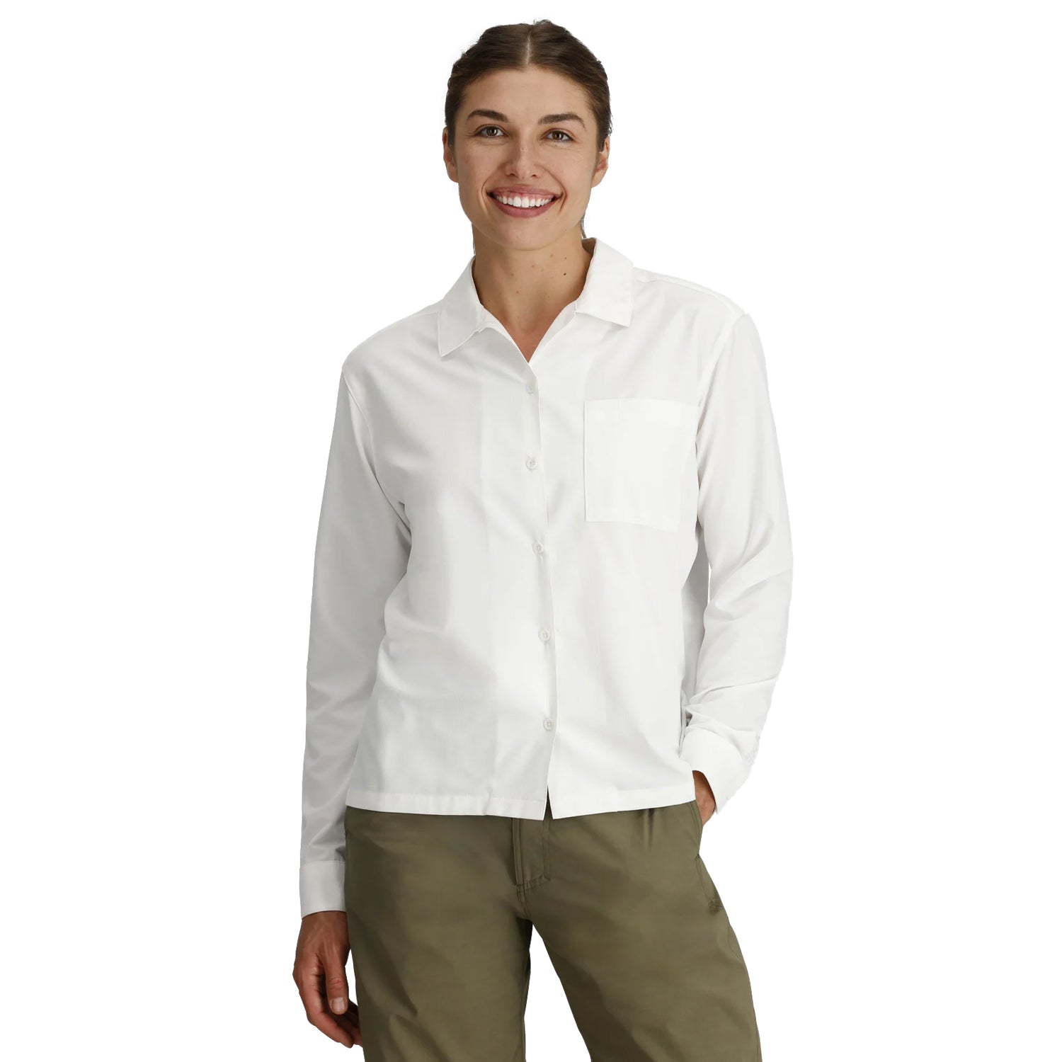 Royal Robbins Womens Expedition 111 Ls Tops in White Color