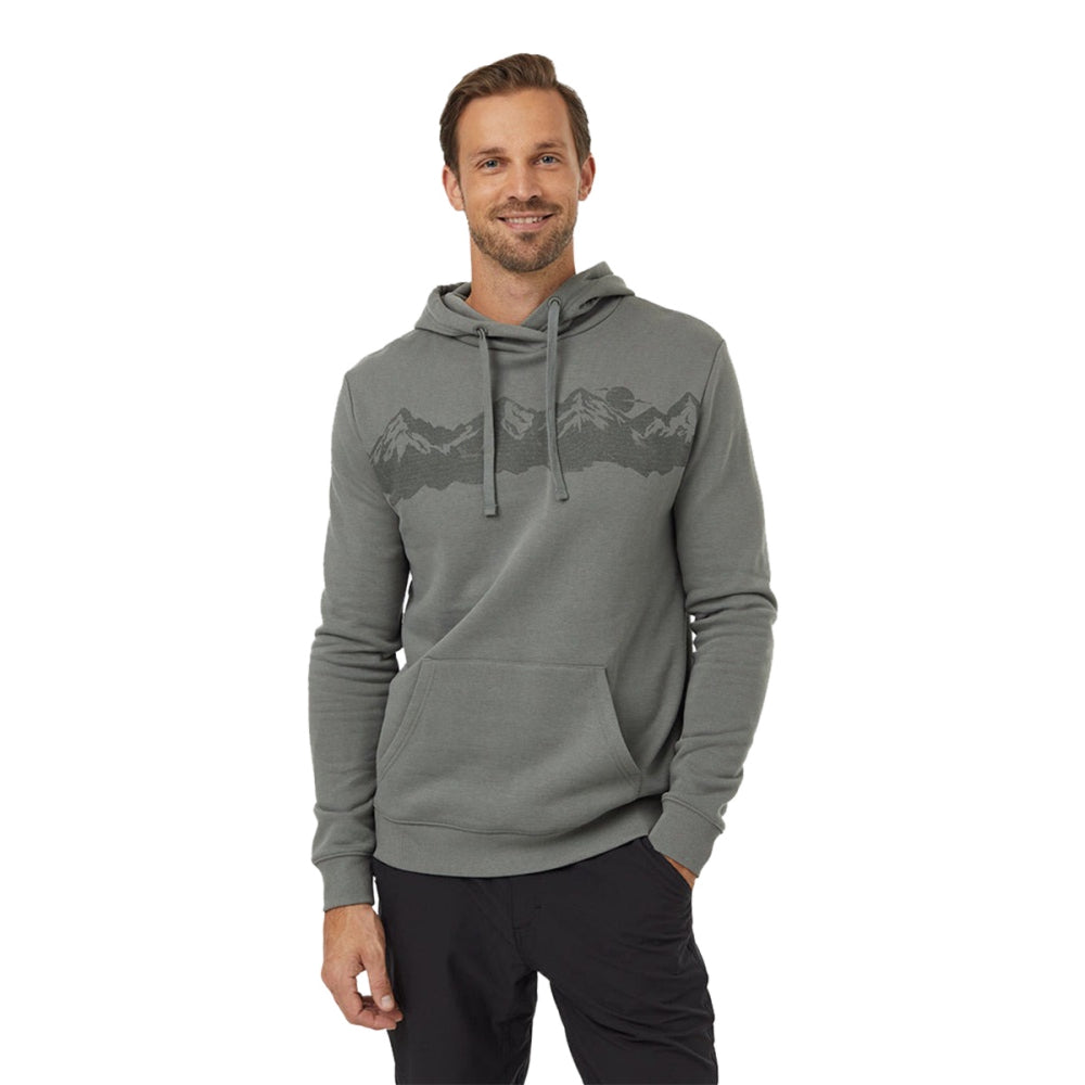 Tentree Mens Mountain Range Hoodie Pullover in Grey Color