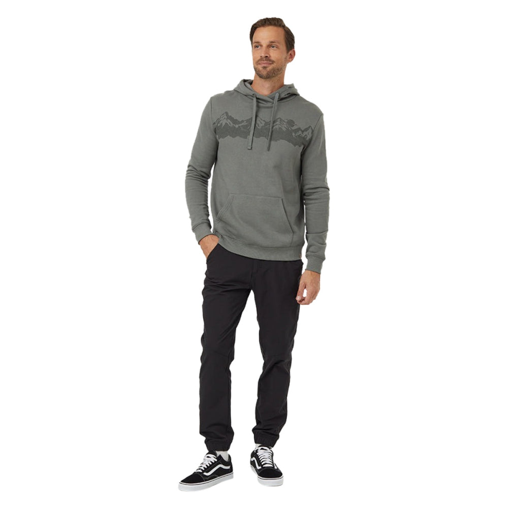 Tentree Mens Mountain Range Hoodie Pullover in Grey Color
