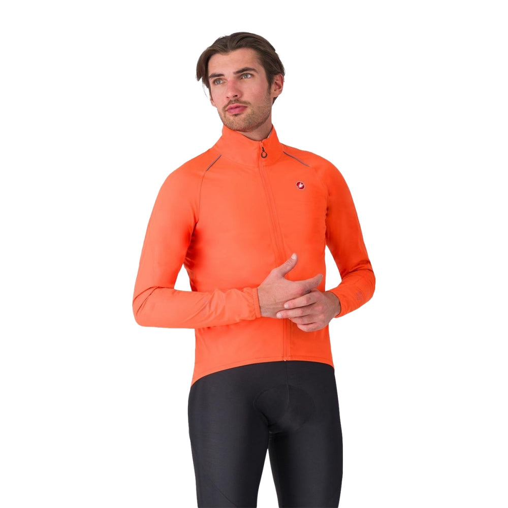 Castelli Mens Emergency 3 Rain Jacket Cycling Jackets in Orange Color