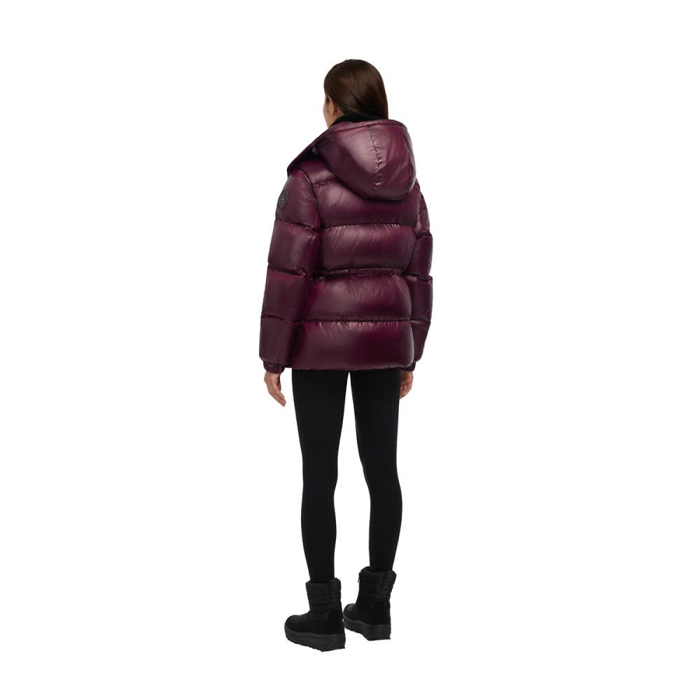 Pajar Outerwear Womens Halo Puf W/Shearling Bib City Coats in Purple Color