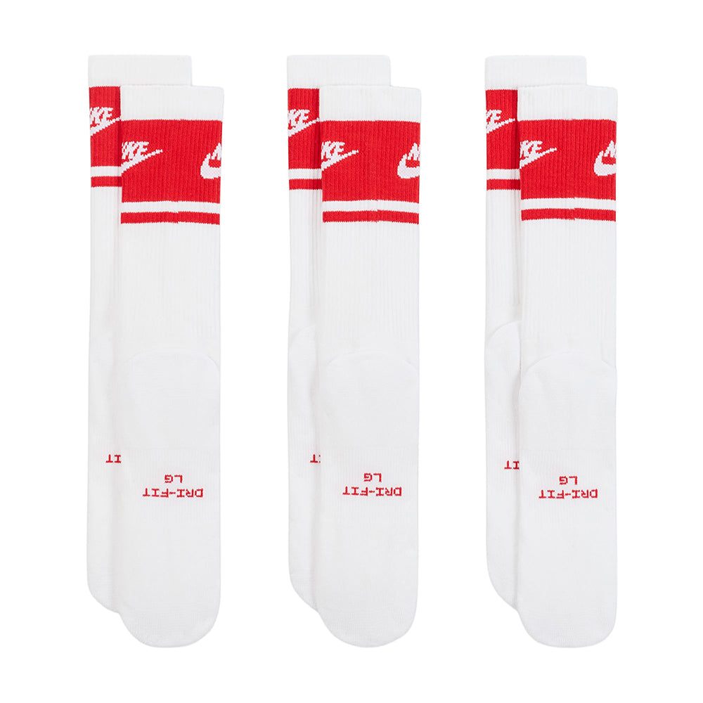 Nike Unisex 3Pk Ed Elvd Fta St Crew Socks in Multi Color