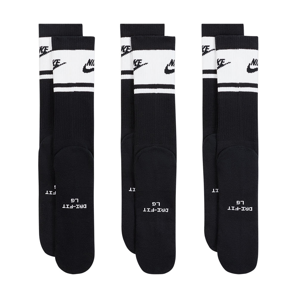 Nike Unisex 3Pk Ed Elvd Fta St Crew Socks in Multi Color