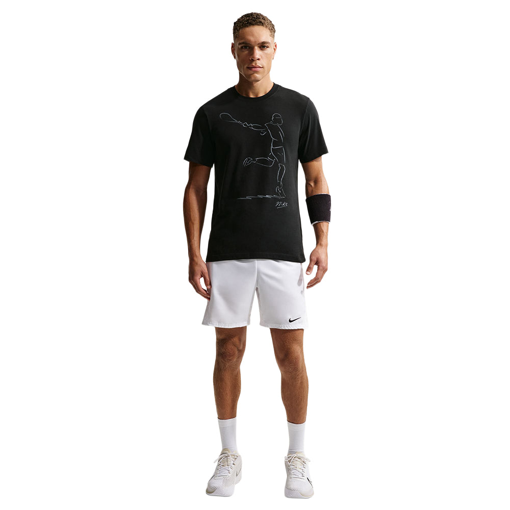 Nike Unisex M Tee French Open Tops in Black Color