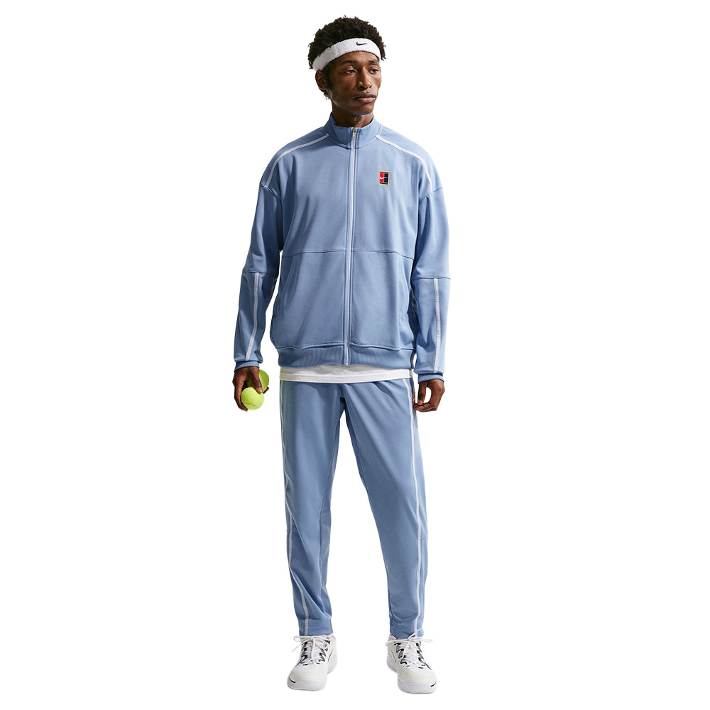 Nike Mens Nikecourt Heritage Track Zip-Ups in Blue Color
