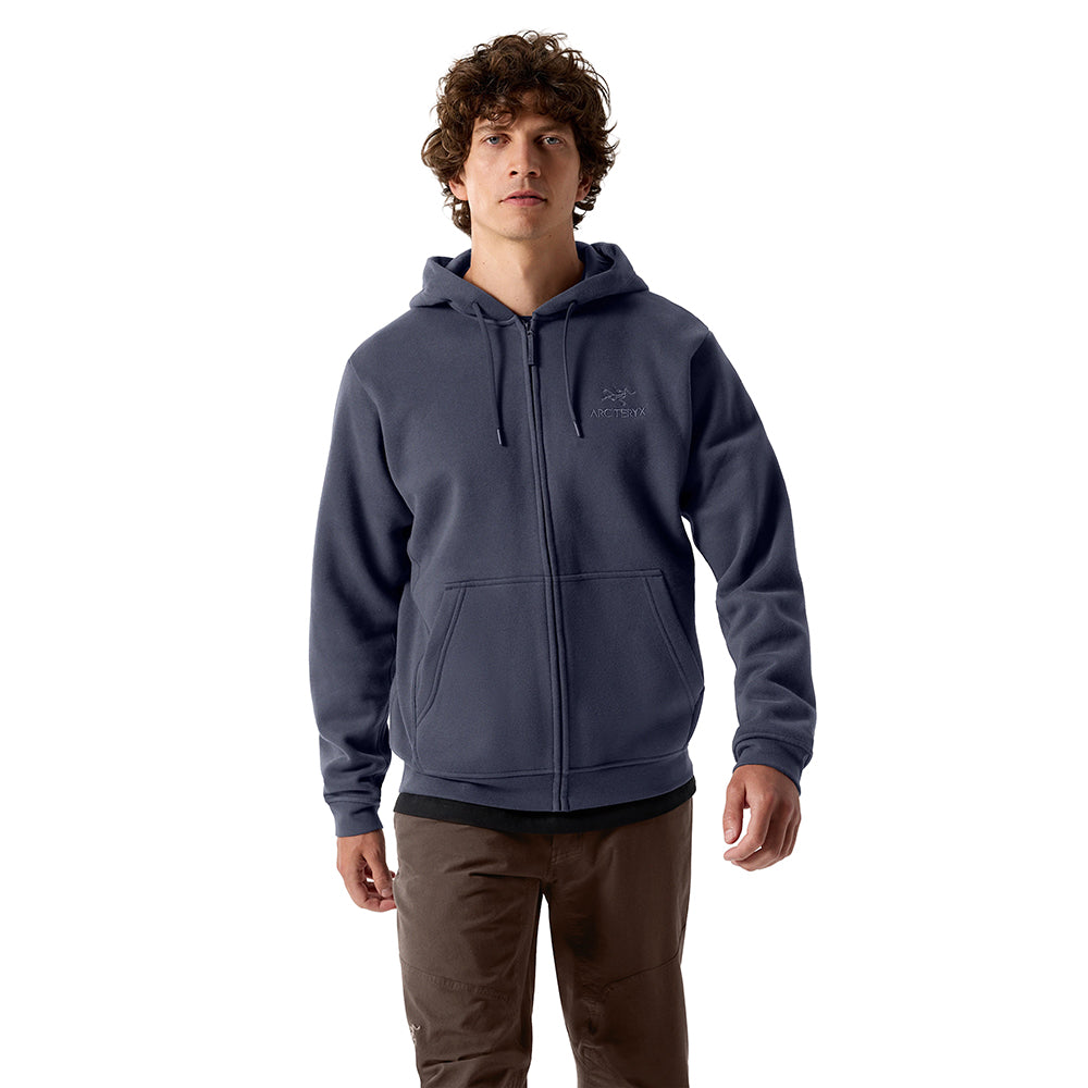 Arc'Teryx Mens Emblem Fleece Full-Zip H Fleece Jackets in Black Color