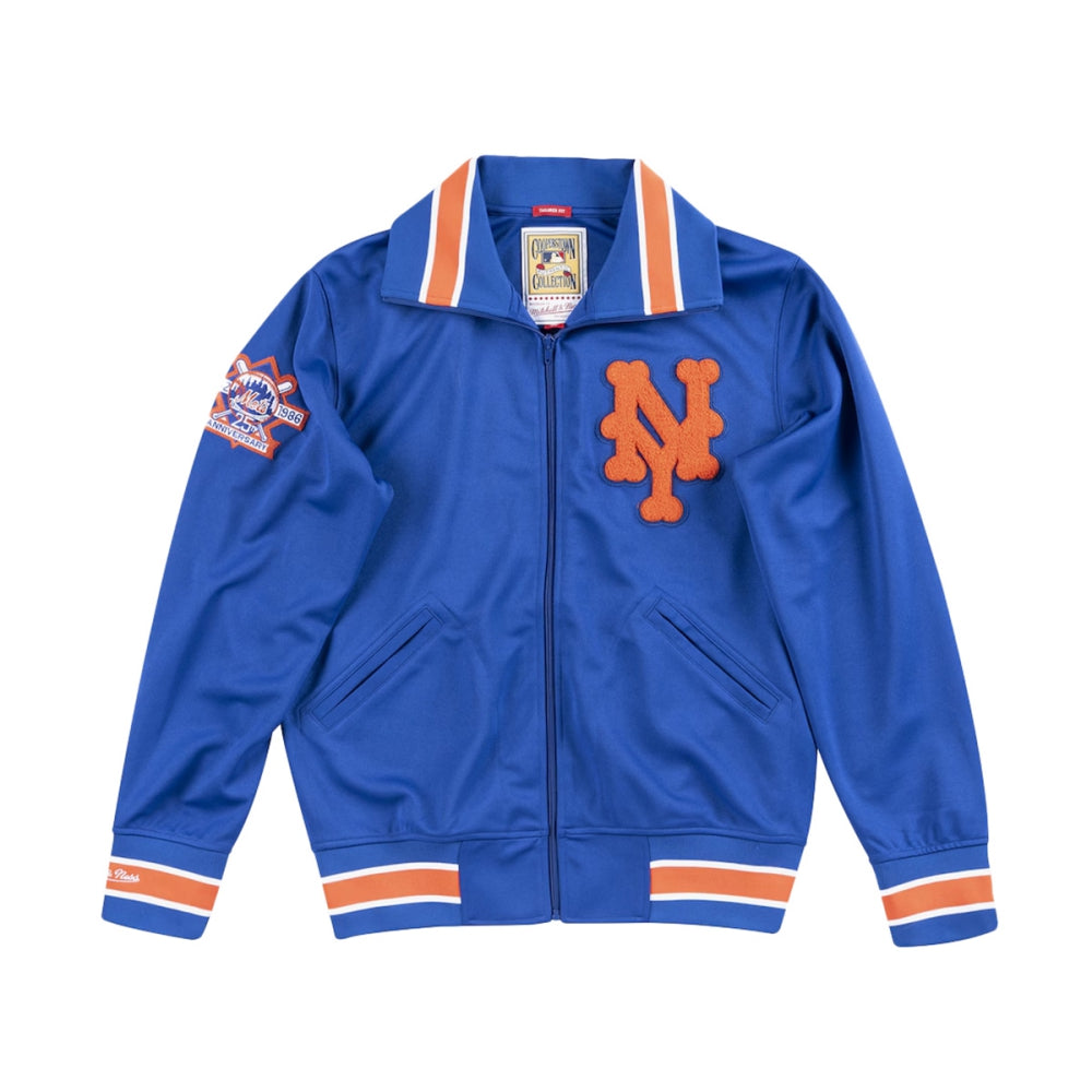 Mitchell And Ness Mens MLB Bp Jkt Mets 86 Fan Apparel in Blue Color