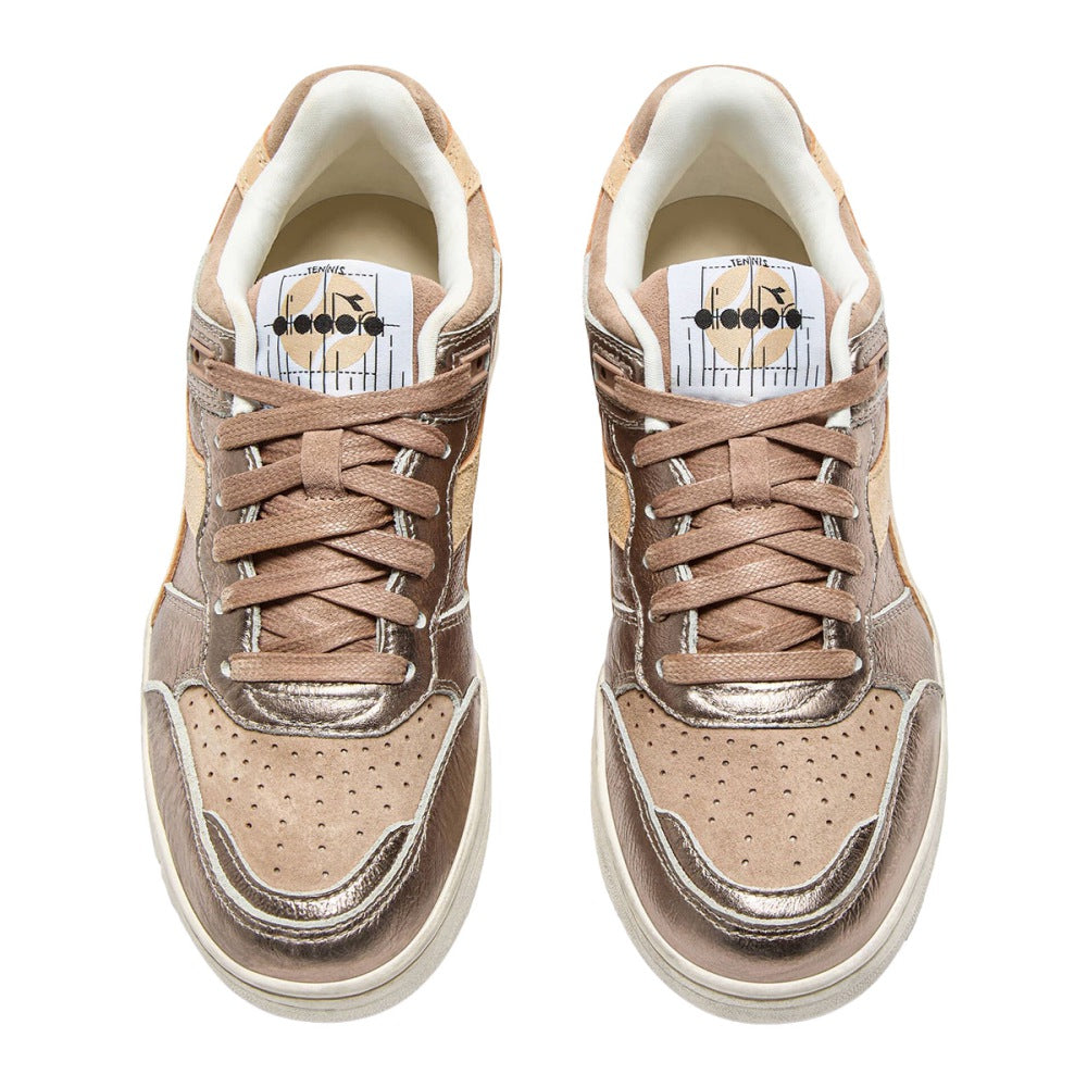 Diadora Womens B.560 Metal S Used Sneakers in Brown Color