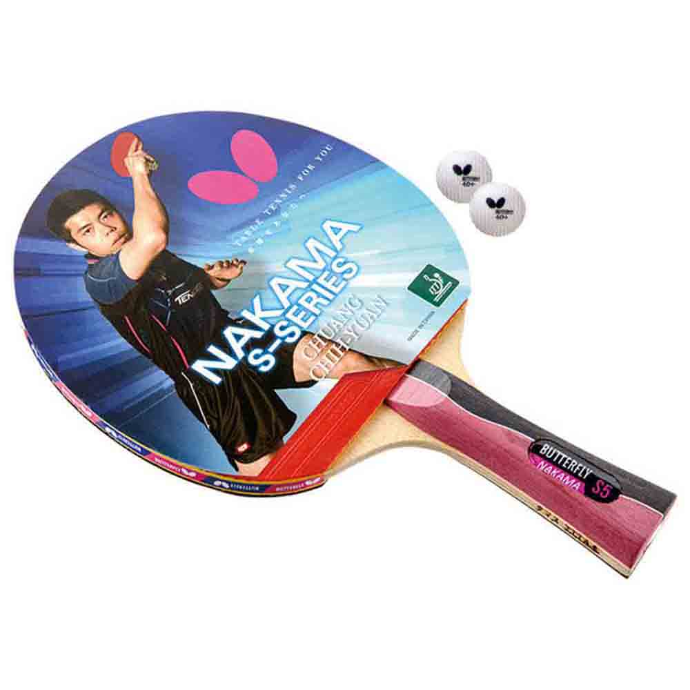 Butterfly Table Tennis Nakama S-5 Table Tennis Racquets in Multi Color