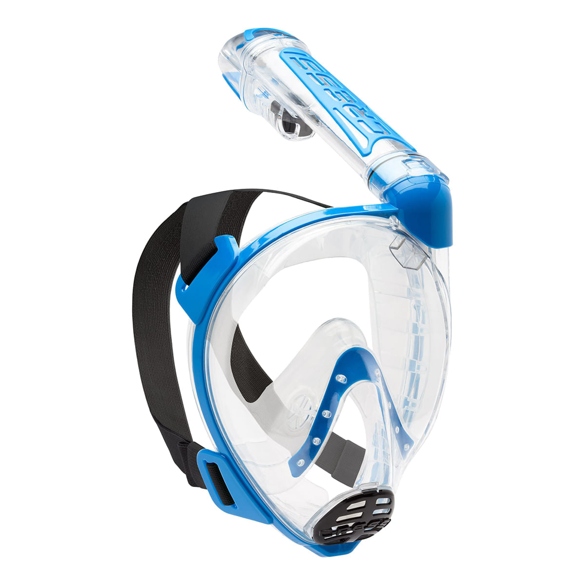 DUKE DRY CTR SNORKEL MASK | CLEAR/BLUE
