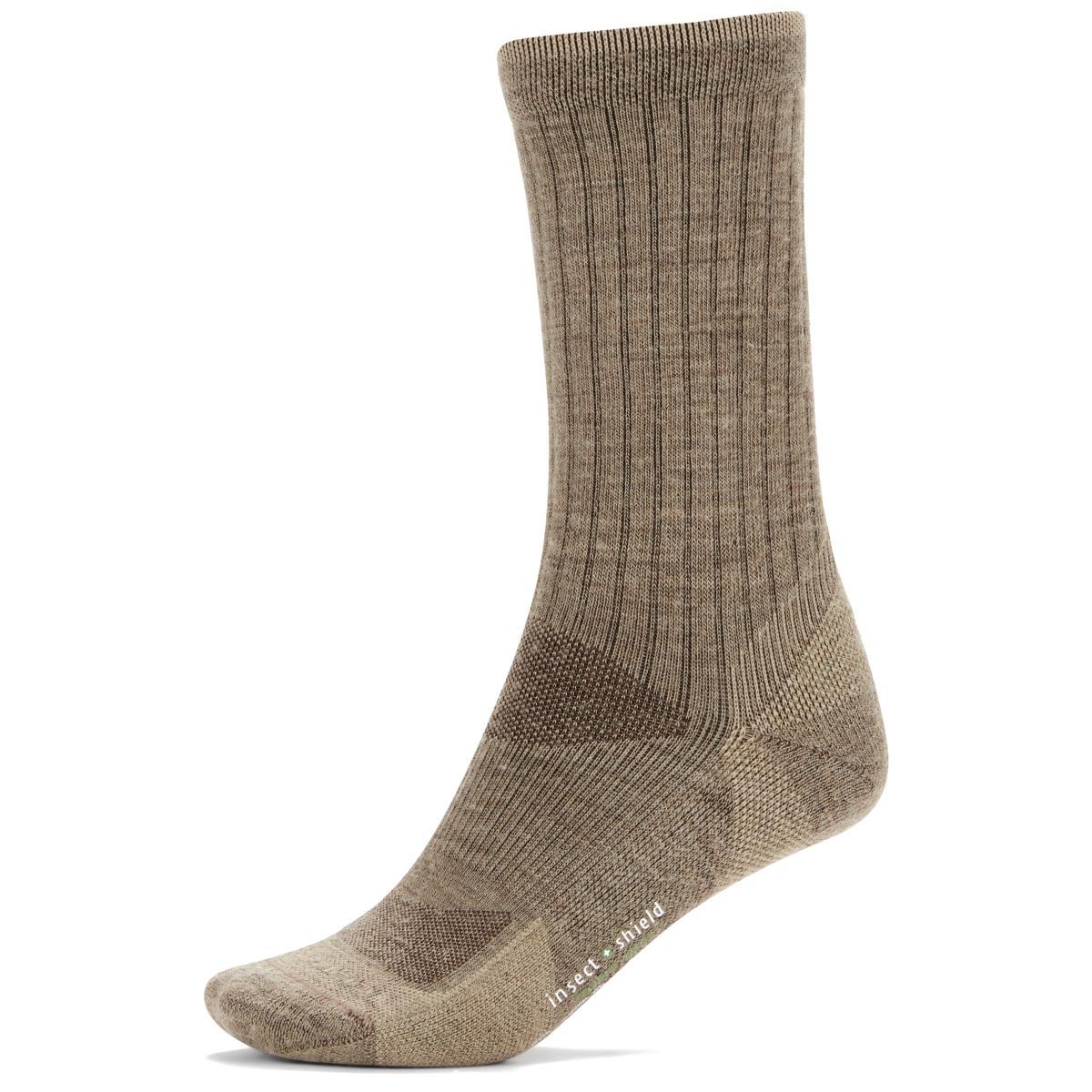 Ex Officio Mens Ba Solstice Canyon Cre Socks in Khaki Color