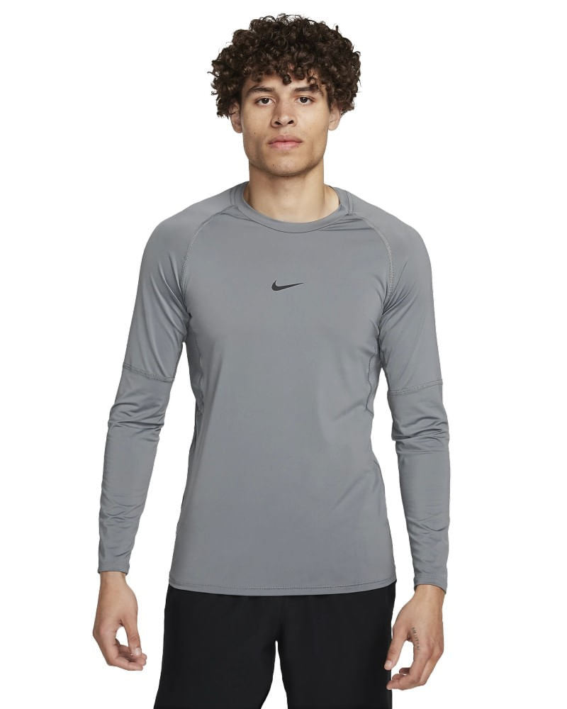 Nike Mens Pro Df Ls Top in Grey Color