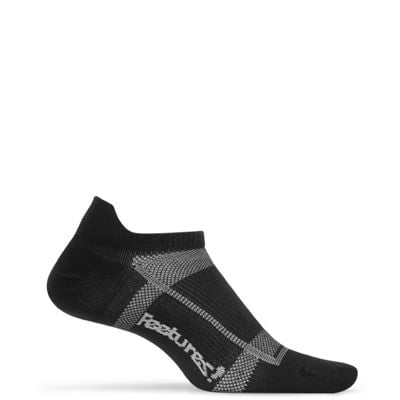 Feetures Unisex H.Performance Cush.No Sho Socks in Black Color