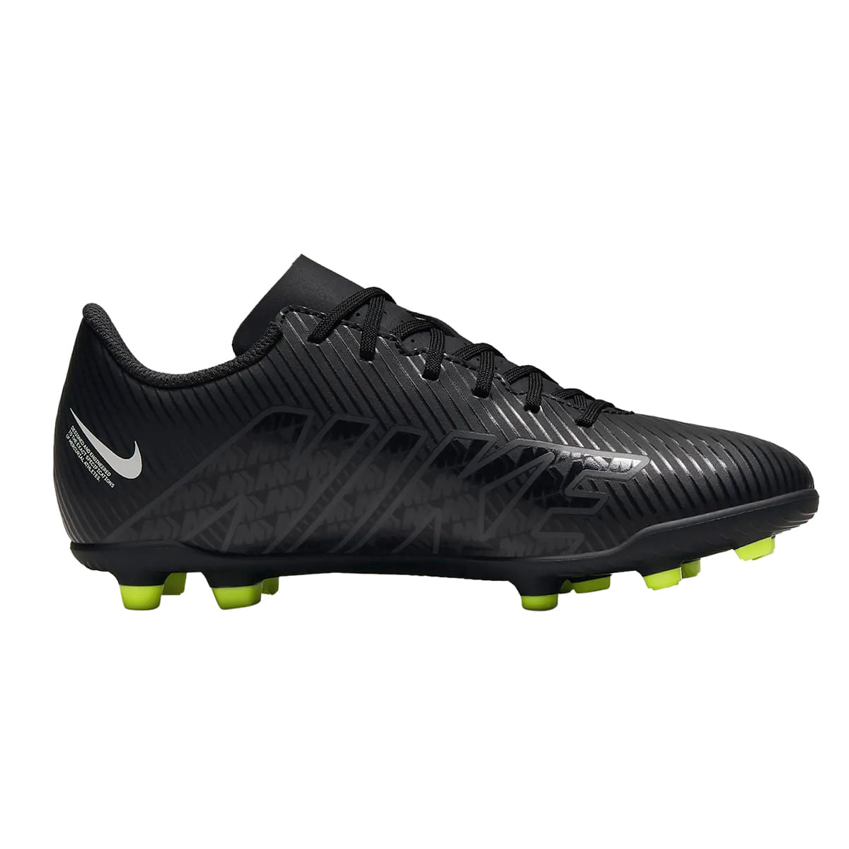 Nike Kids Mrcrial Vapor15 ClbFG/MG Soccer Cleats in Black Color