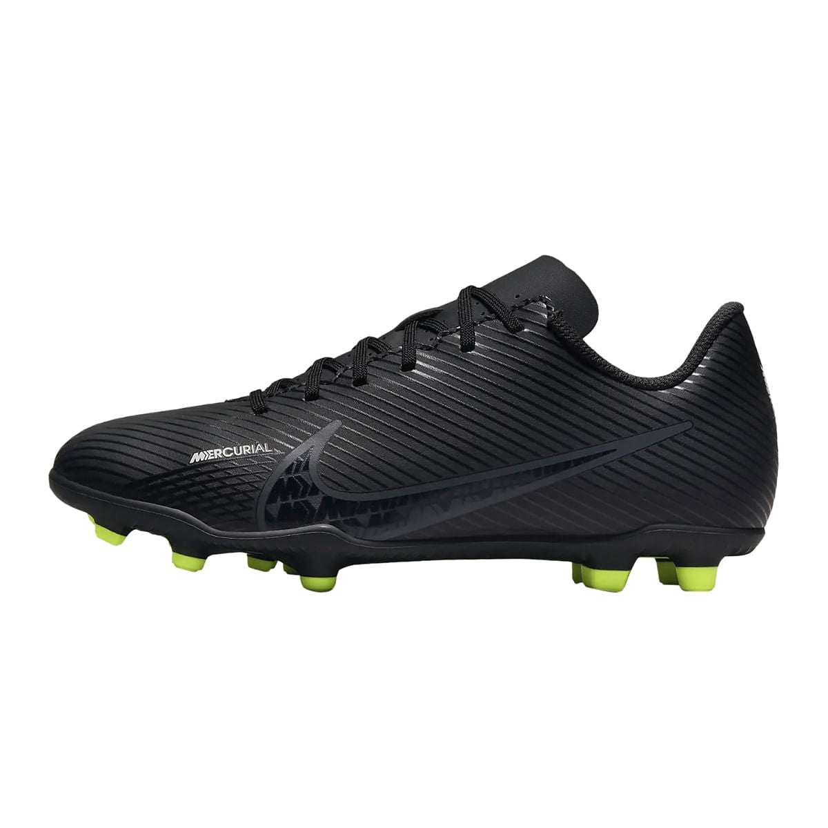 Nike Kids Mrcrial Vapor15 ClbFG/MG Soccer Cleats in Black Color