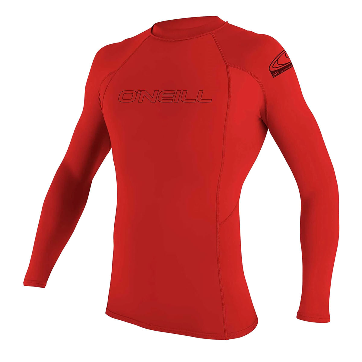 O'Neill Kids Basic Skins 50+ Ls Rash Swimsuits in Red Color