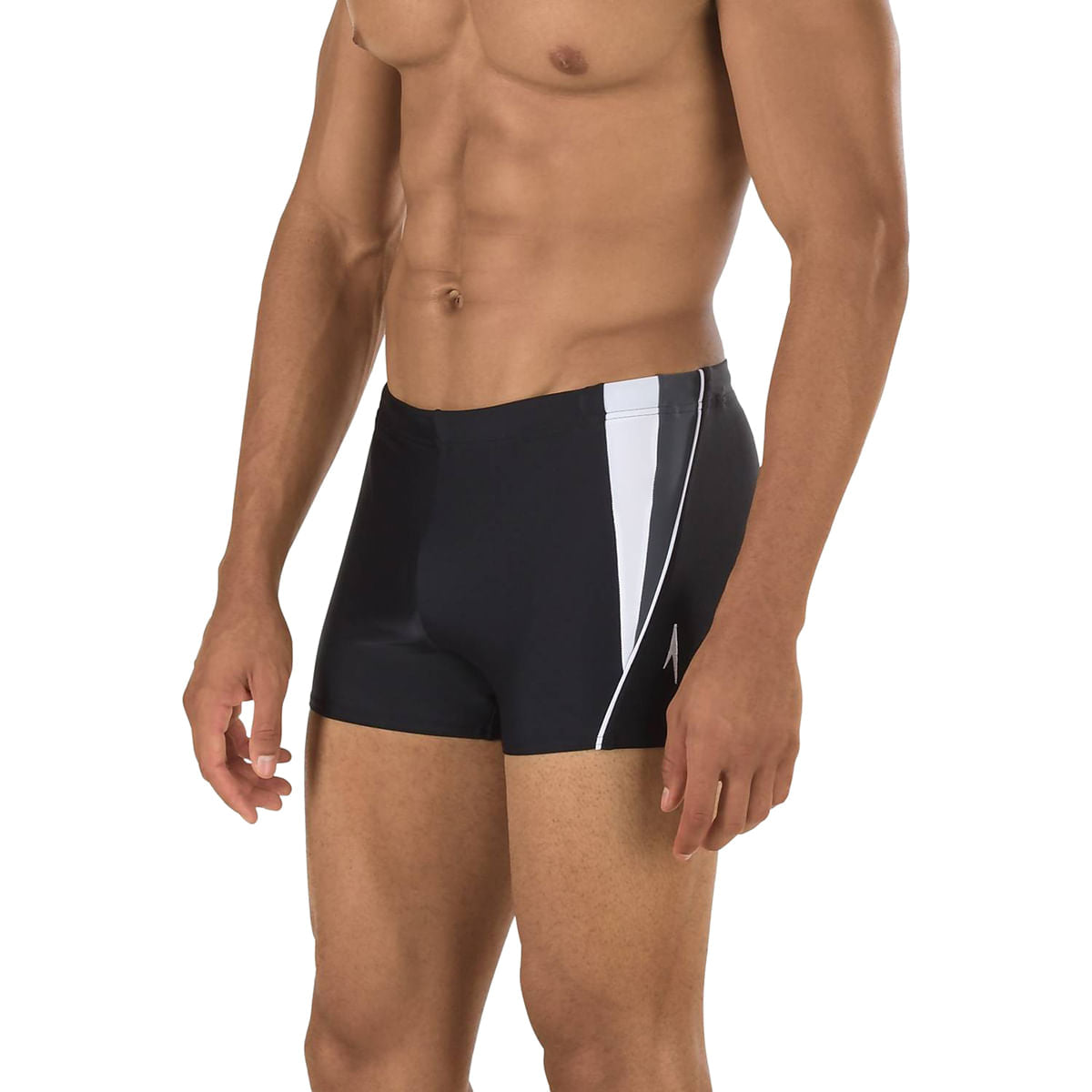 Speedo Mens Fiteness Splice Sq Leg Swimsuits in Black Color