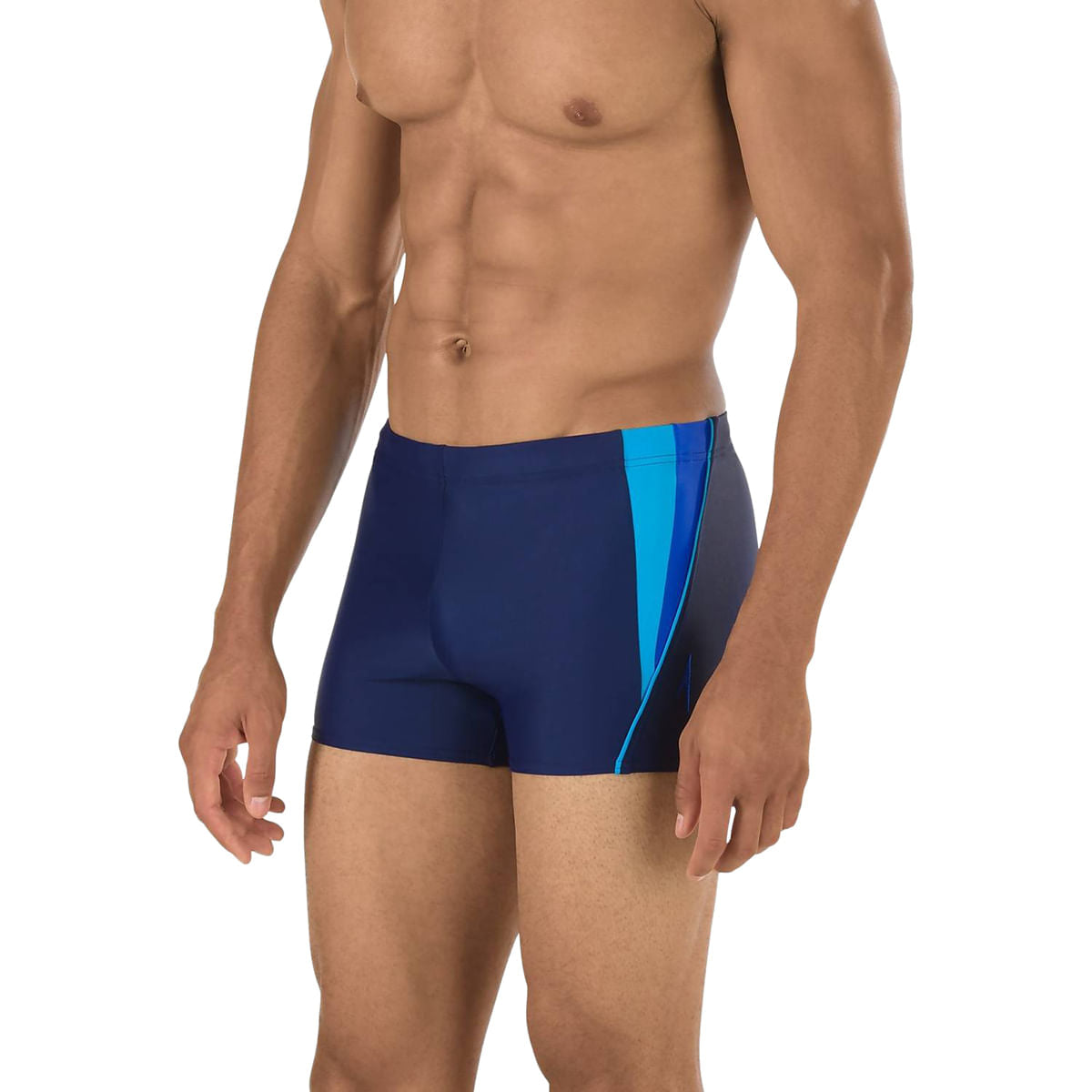 Speedo Mens Fiteness Splice Sq Leg Swimsuits in Blue Color