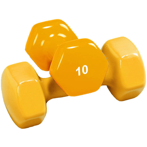 Troy Barbell 10 Lb Vinew york liberty Db Fitness Weights in Orange Color