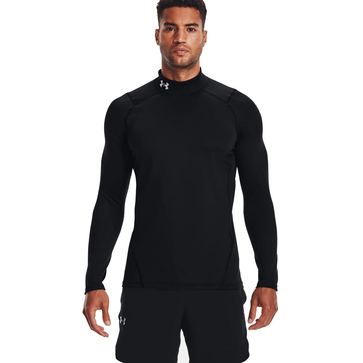 Under Armour Mens Cg Armour Fitted Mock Tops in Black Color