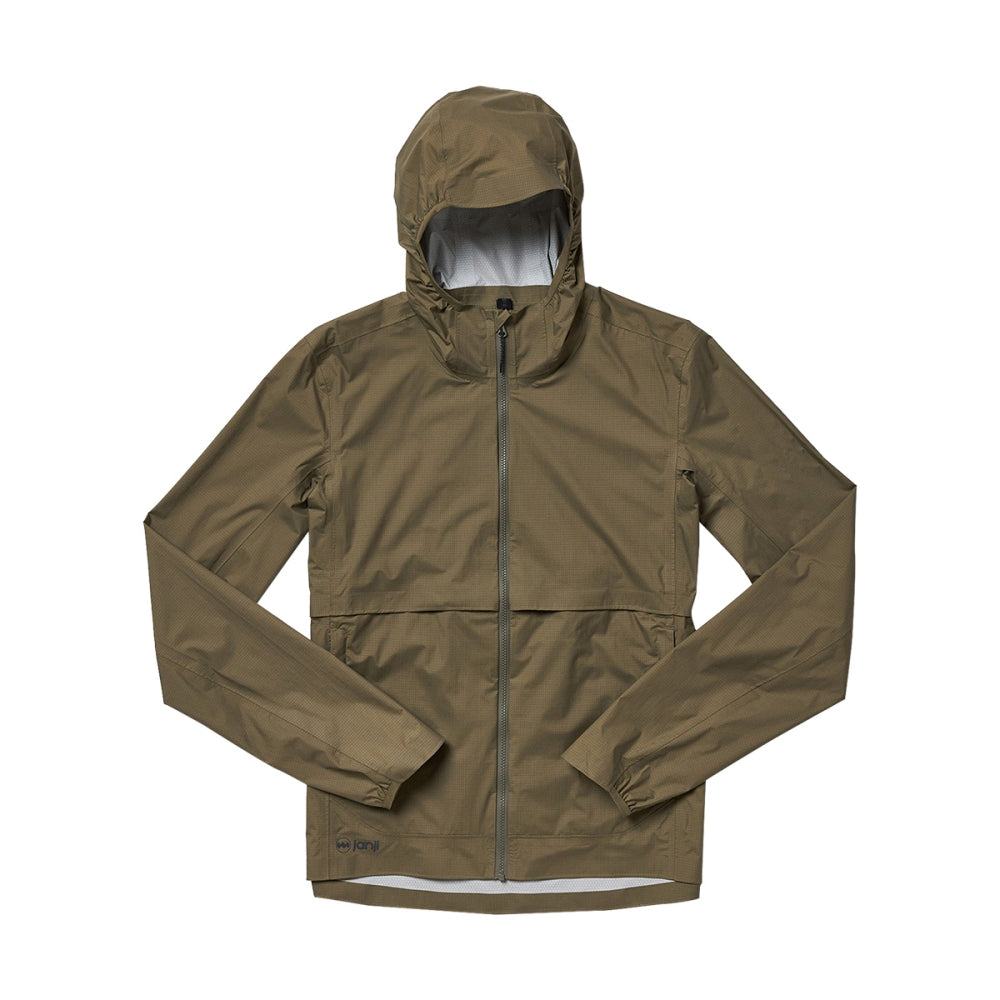 Janji Mens Rainrunner Pack Jacket Running Jackets in Green Color