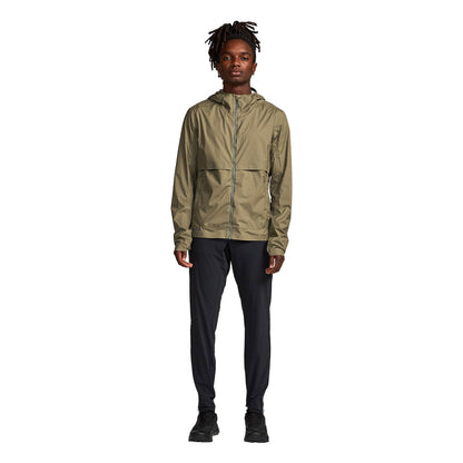 Janji Mens Rainrunner Pack Jacket Running Jackets in Green Color