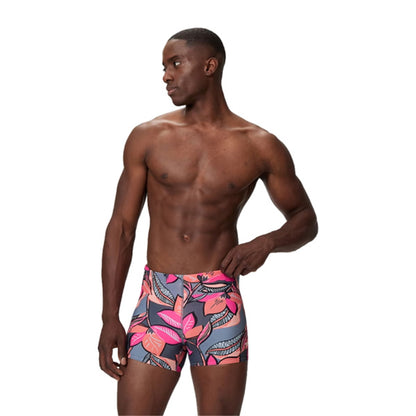 Speedo Mens Print Beachsquare Leg Swimsuits in Multi Color