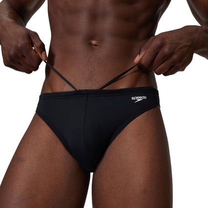 Speedo Mens Solid The Brief 1 5 Inch Swimsuits in Black Color