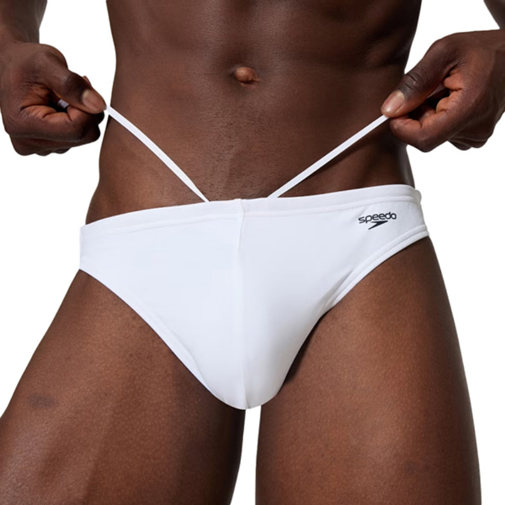 Speedo Mens Solid The Brief 1 5 Inch Swimsuits in White Color