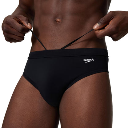 Speedo Mens Solid The Brief 3 In Swimsuits in Black Color