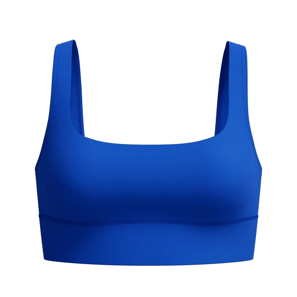 Speedo Womens Solid Square Neck Top Swimsuits in Blue Color