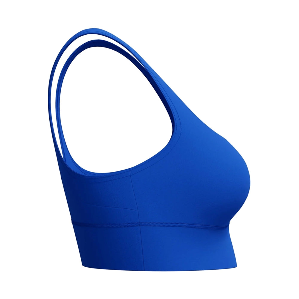 Speedo Womens Solid Square Neck Top Swimsuits in Blue Color