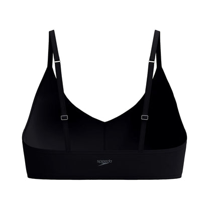 Speedo Womens Solid Triangle Top Swimsuits in Blue Color