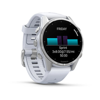 Garmin Unisex Fenix 8 43Mm Amoled Glass Smart Watches in White Color