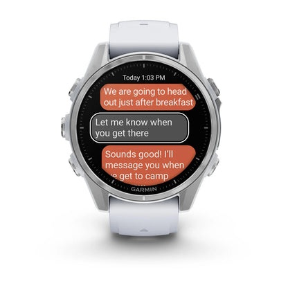 Garmin Unisex Fenix 8 43Mm Amoled Glass Smart Watches in White Color